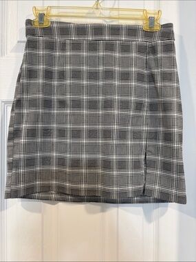 Garage Black and White Plaid Mini Skirt